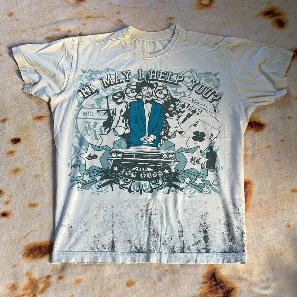 Underground White Short Sleeve Tee with Vintage Graphic